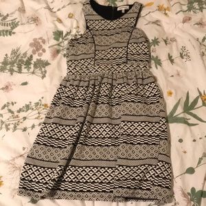 Black & White Geometric High Neck Dress